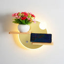 GobekUsa LED Bedside Shelf Wall Lamp with USB Charger - Modern Minimalist Bedroom Reading Light