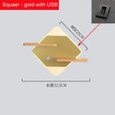 GobekUsa LED Bedside Shelf Wall Lamp with USB Charger - Modern Minimalist Bedroom Reading Light