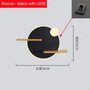 GobekUsa LED Bedside Shelf Wall Lamp with USB Charger - Modern Minimalist Bedroom Reading Light