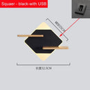 GobekUsa LED Bedside Shelf Wall Lamp with USB Charger - Modern Minimalist Bedroom Reading Light