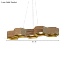 GobekUsa Modern Hexagonal Wooden Ceiling Light Fixture for Living Room - 5/7-Light Island Lighting