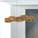 GobekUsa Modern Hexagonal Wooden Ceiling Light Fixture for Living Room - 5/7-Light Island Lighting