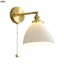 GobekUsa Ceramic LED Wall Sconce: Modern Copper Indoor Luminaria for Bedroom, Mirror, Stairway