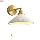 GobekUsa Ceramic LED Wall Sconce: Modern Copper Indoor Luminaria for Bedroom, Mirror, Stairway