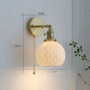 GobekUsa Ceramic LED Wall Sconce: Modern Copper Indoor Luminaria for Bedroom, Mirror, Stairway