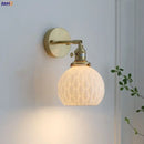 GobekUsa Ceramic LED Wall Sconce: Modern Copper Indoor Luminaria for Bedroom, Mirror, Stairway