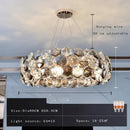GobekUsa Crystal Wrought Iron Chandelier: Creative Dining & Living Room Suspension Light
