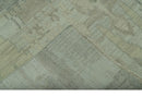 Modern Ikat Design distressed Beige And Charcoal Hand Knotted Custom Made wool rug