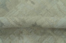 Modern Ikat Design distressed Beige And Charcoal Hand Knotted Custom Made wool rug