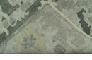 Modern Ikat Design Silver And Blue  8X10 Hand Knotted wool rug