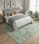 Modern Ikat Design Silver And Blue  8X10 Hand Knotted wool rug