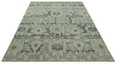 Modern Ikat Design Silver And Blue  8X10 Hand Knotted wool rug