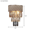 GobekUsa Modern Indoor Wall Lamp with 2-Head Wall Lighting, Grey Finish, and Crystal Prism Shade