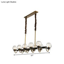 GobekUsa Modernist Dome Island Chandelier - Clear Glass - 8/10 Lights - Black Finish