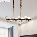 GobekUsa Modernist Dome Island Chandelier - Clear Glass - 8/10 Lights - Black Finish