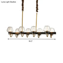 GobekUsa Modernist Dome Island Chandelier - Clear Glass - 8/10 Lights - Black Finish