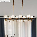 GobekUsa Modernist Dome Island Chandelier - Clear Glass - 8/10 Lights - Black Finish