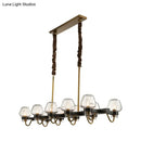 GobekUsa Modernist Dome Island Chandelier - Clear Glass - 8/10 Lights - Black Finish