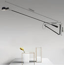 GobekUsa Dimmable LED Wall Lamp, Rotating Long Pole, Swinging Black and White Industrial Design