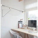 GobekUsa Dimmable LED Wall Lamp, Rotating Long Pole, Swinging Black and White Industrial Design
