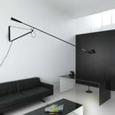 GobekUsa Dimmable LED Wall Lamp, Rotating Long Pole, Swinging Black and White Industrial Design