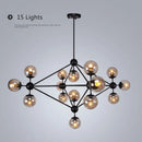 GobekUsa Glass Bean Industrial Pendant Light for Living Room Bedroom Loft