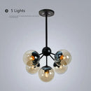 GobekUsa Glass Bean Industrial Pendant Light for Living Room Bedroom Loft