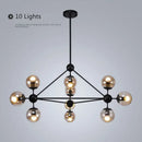 GobekUsa Glass Bean Industrial Pendant Light for Living Room Bedroom Loft