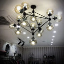 GobekUsa Glass Bean Industrial Pendant Light for Living Room Bedroom Loft