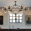 GobekUsa Glass Bean Industrial Pendant Light for Living Room Bedroom Loft