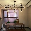 GobekUsa Glass Bean Industrial Pendant Light for Living Room Bedroom Loft