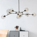 GobekUsa Industrial Globe Glass Chandelier, Modern Minimalist Design, E27 Lamps