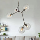 GobekUsa Industrial Globe Glass Chandelier, Modern Minimalist Design, E27 Lamps
