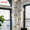 GobekUsa Industrial Globe Glass Chandelier, Modern Minimalist Design, E27 Lamps