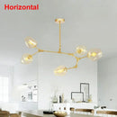 GobekUsa Industrial Globe Glass Chandelier, Modern Minimalist Design, E27 Lamps