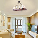 GobekUsa Industrial Multi-Light Pendant with Opal Glass & Black Cylinder Design, Includes Wooden Rectangle, Ideal for Islands