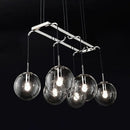 GobekUsa Industrial Smoke Glass Island Lighting 6/8/10-Light Nickel/Bronze LED Pendant Fixture