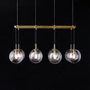 GobekUsa Industrial Smoke Glass Island Lighting 6/8/10-Light Nickel/Bronze LED Pendant Fixture