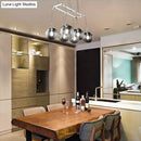 GobekUsa Industrial Smoke Glass Island Lighting 6/8/10-Light Nickel/Bronze LED Pendant Fixture