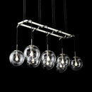GobekUsa Industrial Smoke Glass Island Lighting 6/8/10-Light Nickel/Bronze LED Pendant Fixture