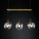 GobekUsa Industrial Smoke Glass Island Lighting 6/8/10-Light Nickel/Bronze LED Pendant Fixture