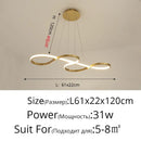 GobekUsa Gold LED Pendant Light Kitchen Dinning Room Music Lamp Shade, Lustres Luminaire Fixtures
