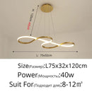 GobekUsa Gold LED Pendant Light Kitchen Dinning Room Music Lamp Shade, Lustres Luminaire Fixtures