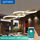 GobekUsa Gold LED Pendant Light Kitchen Dinning Room Music Lamp Shade, Lustres Luminaire Fixtures
