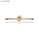 GobekUsa Modern Integrated LED Brass Finish Wall Sconce Light for Bathroom - Vanity Lighting, 17"/22" Wide