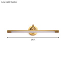 GobekUsa Modern Integrated LED Brass Finish Wall Sconce Light for Bathroom - Vanity Lighting, 17"/22" Wide