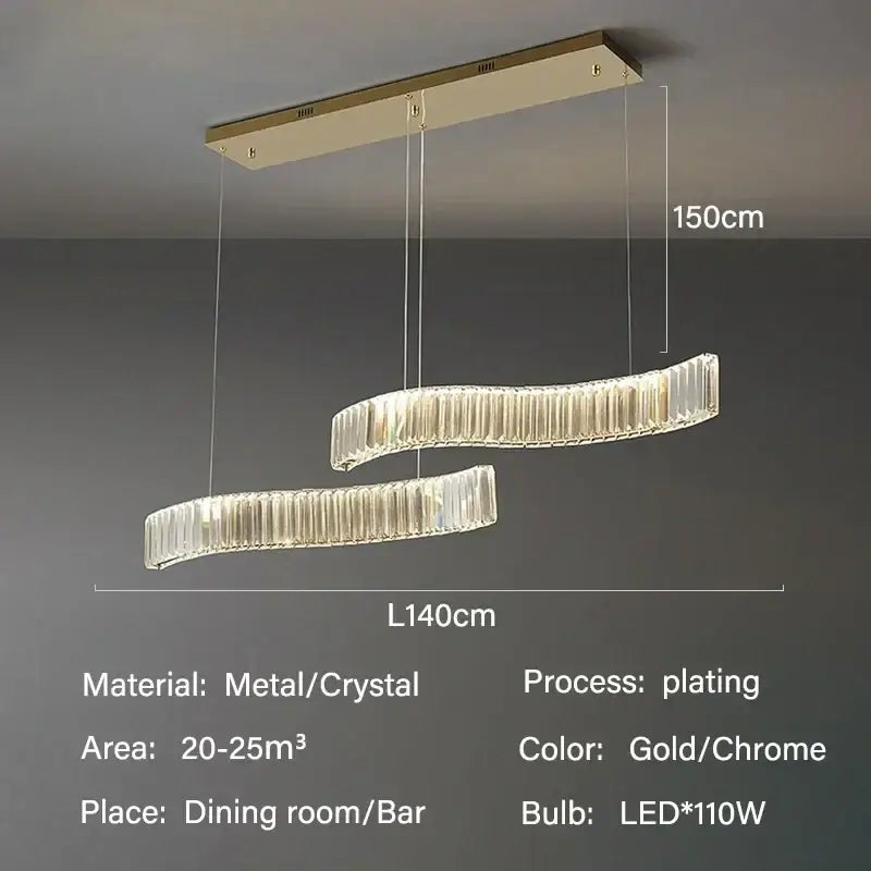 GobekUsa Crystal LED Ceiling Chandeliers for Elegant Dining Room Decor, photo 11 of 13