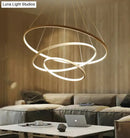 GobekUsa Modern Pendant Lights 4/3/2/1 Circle Rings Acrylic Aluminum LED Pendant Lamp for Living Room Dining Room