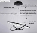 GobekUsa Modern Pendant Lights 4/3/2/1 Circle Rings Acrylic Aluminum LED Pendant Lamp for Living Room Dining Room