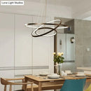 GobekUsa Modern Pendant Lights 4/3/2/1 Circle Rings Acrylic Aluminum LED Pendant Lamp for Living Room Dining Room
